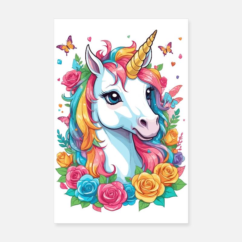 Süßes Einhorn Poster 20x30 cm