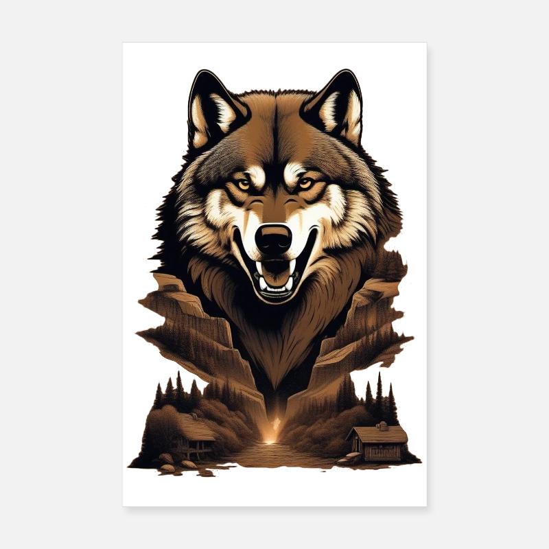 Montagne du loup Poster 20 x 30 cm
