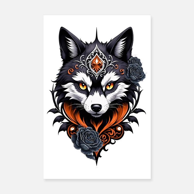 Majestueuse tête de loup, Poster 20 x 30 cm