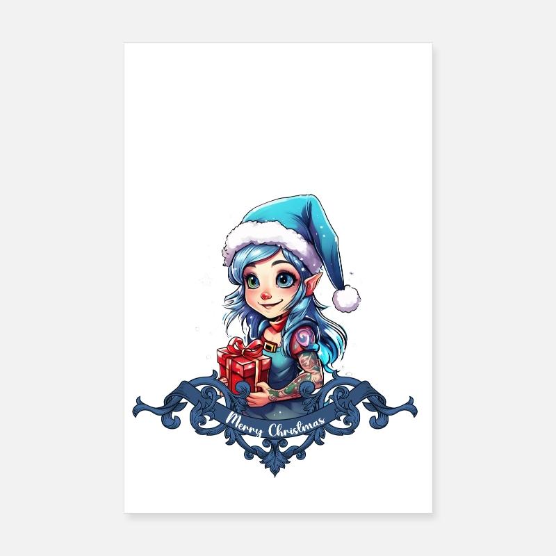Cheerful Elf Poster 8" x 12" (20x30 cm)