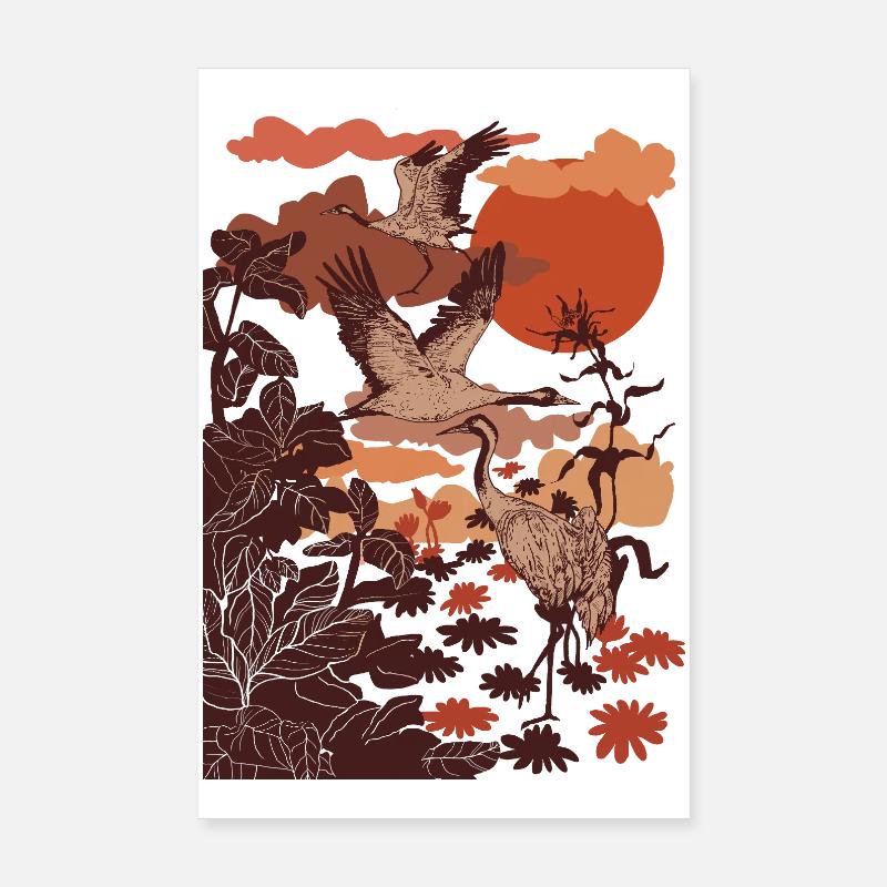 CRANES Poster 8" x 12" (20x30 cm)