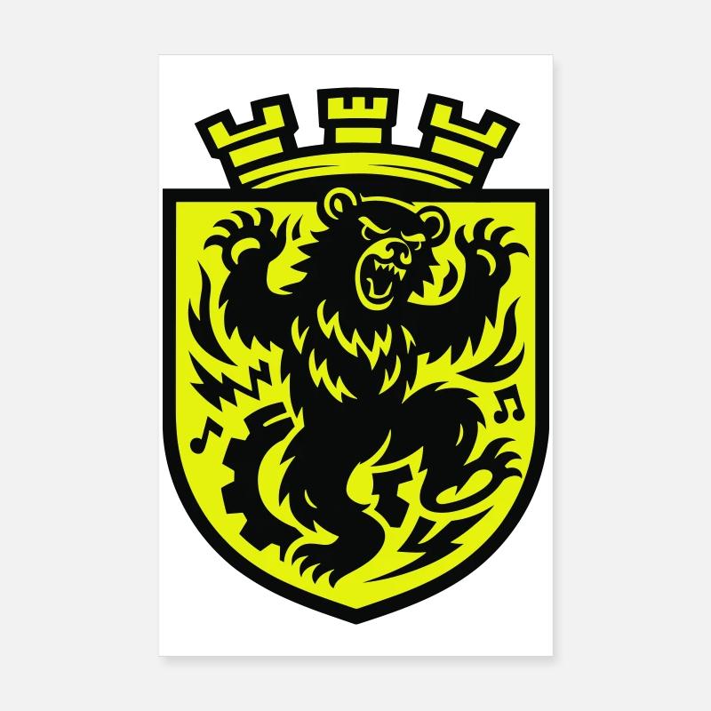 Berlin Dancing Bear Poster 8" x 12" (20x30 cm)