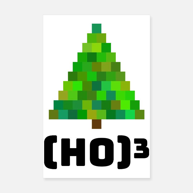 Pixelige Weihnachtsbaum Illustration Poster 20x30 cm