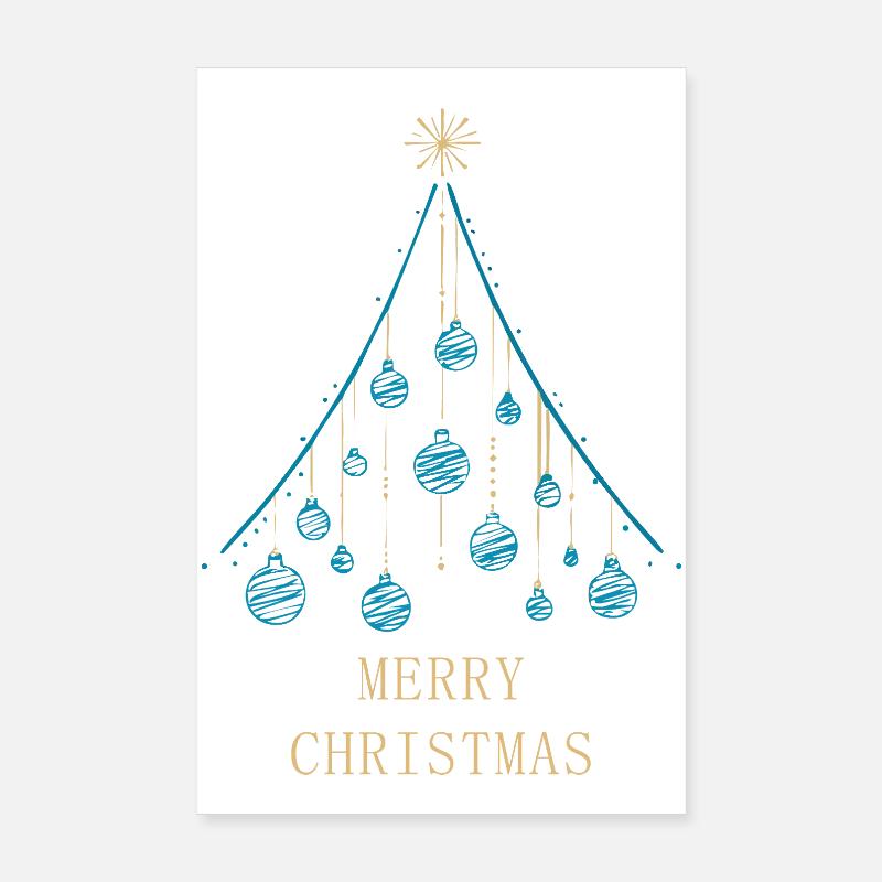 Joyeux Noël - Conception d’arbre de Noël. Poster 20 x 30 cm