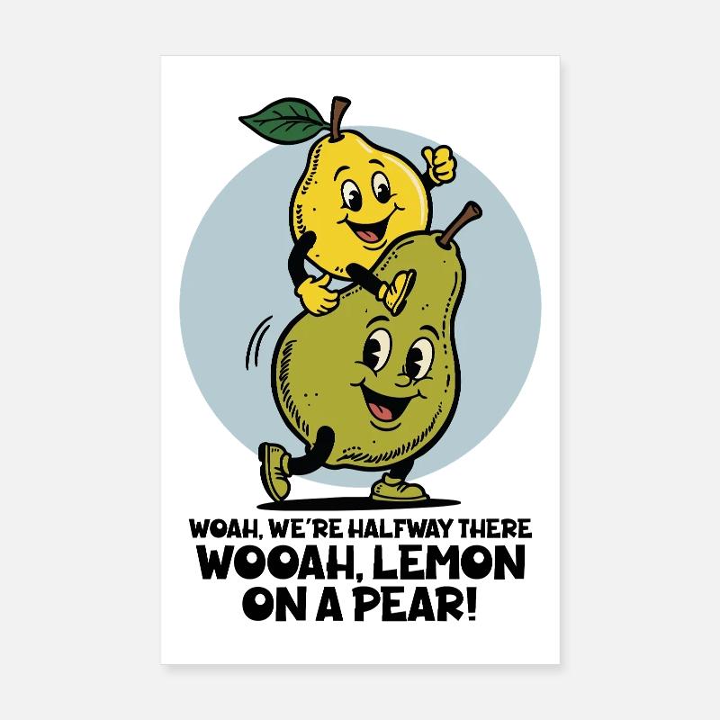 Zitrone auf einer Birne Poster 20x30 cm