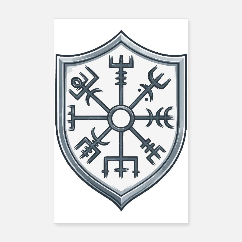 Symbolisme du bouclier Vegvisir Poster 20 x 30 cm