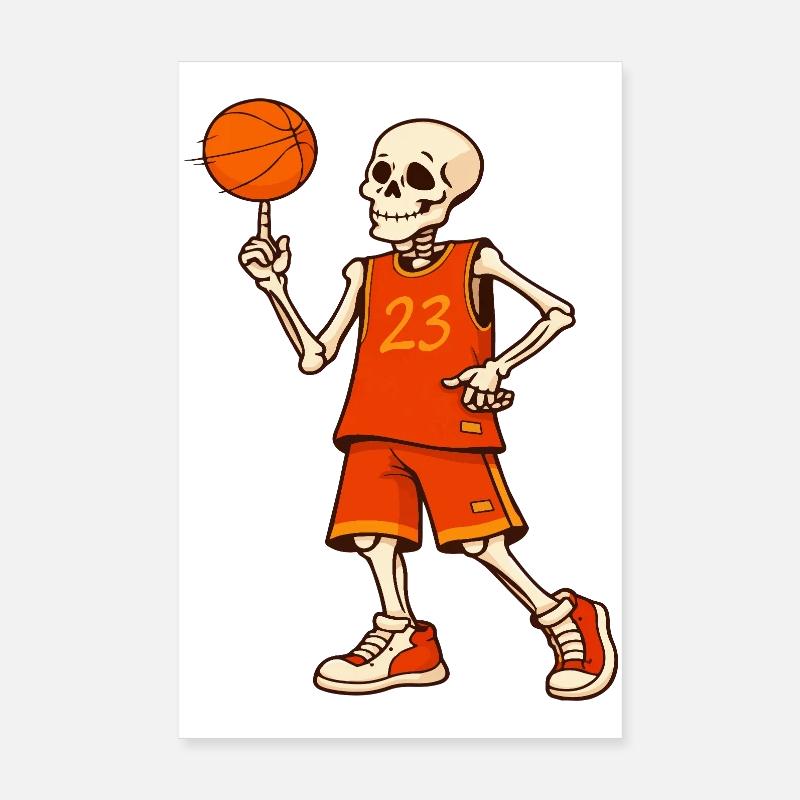 Skeleton Hoops 23 Poster 20 x 30 cm