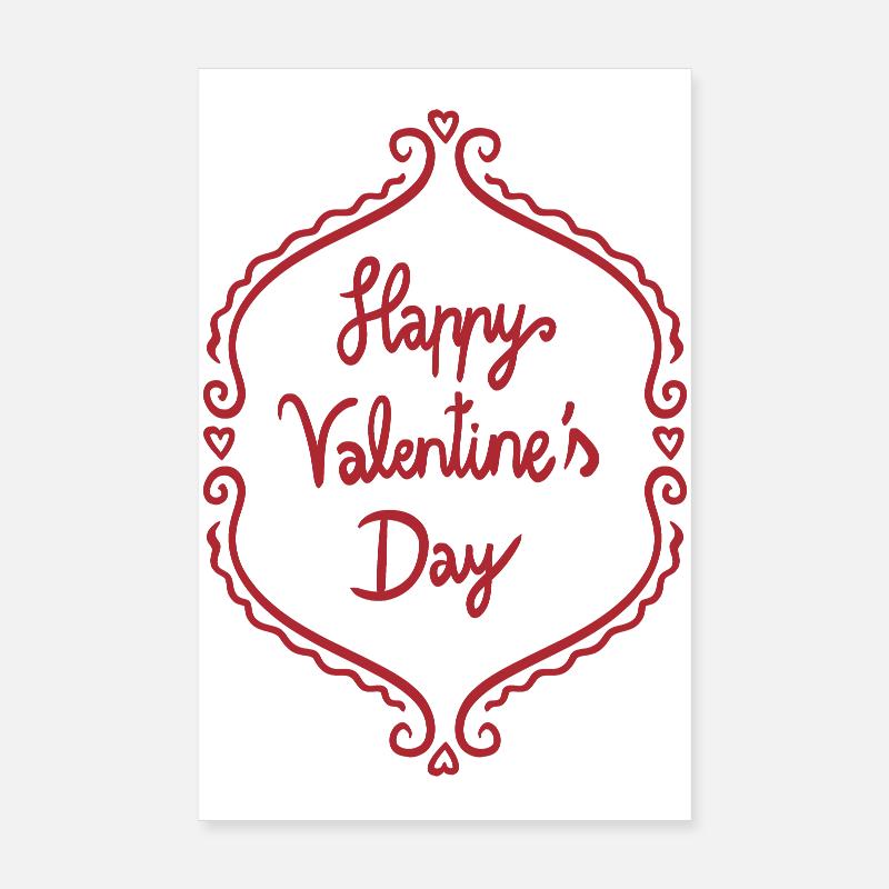 Valentine's Day Ornate Frame Poster 8" x 12" (20x30 cm)