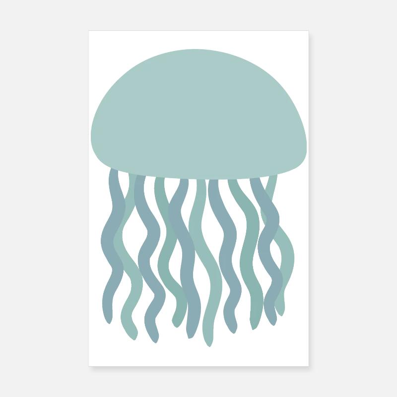 Illustration de l’océan dérivé de méduses Poster 20 x 30 cm