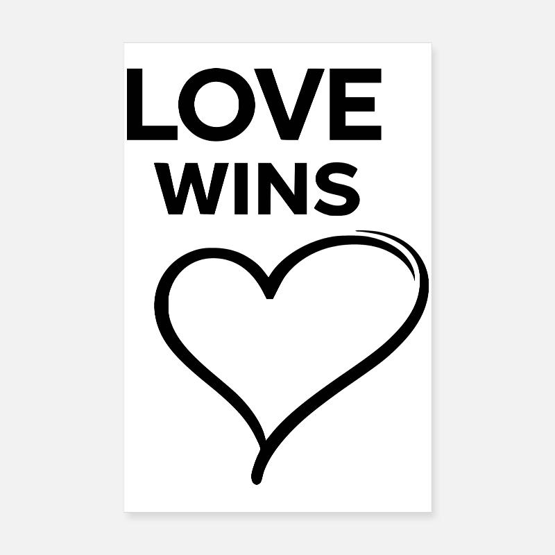 Love Wins Regenbogen Liebe Statement Design Poster 20x30 cm