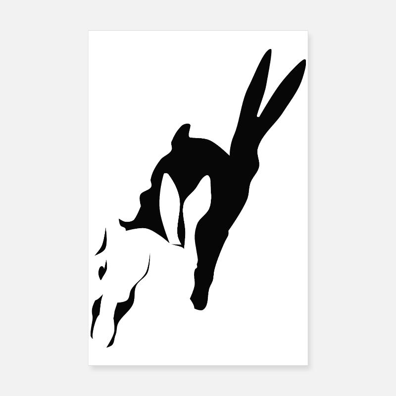 Bunny runs shadow bunny Easter bunny rabbit hop Poster 8" x 12" (20x30 cm)