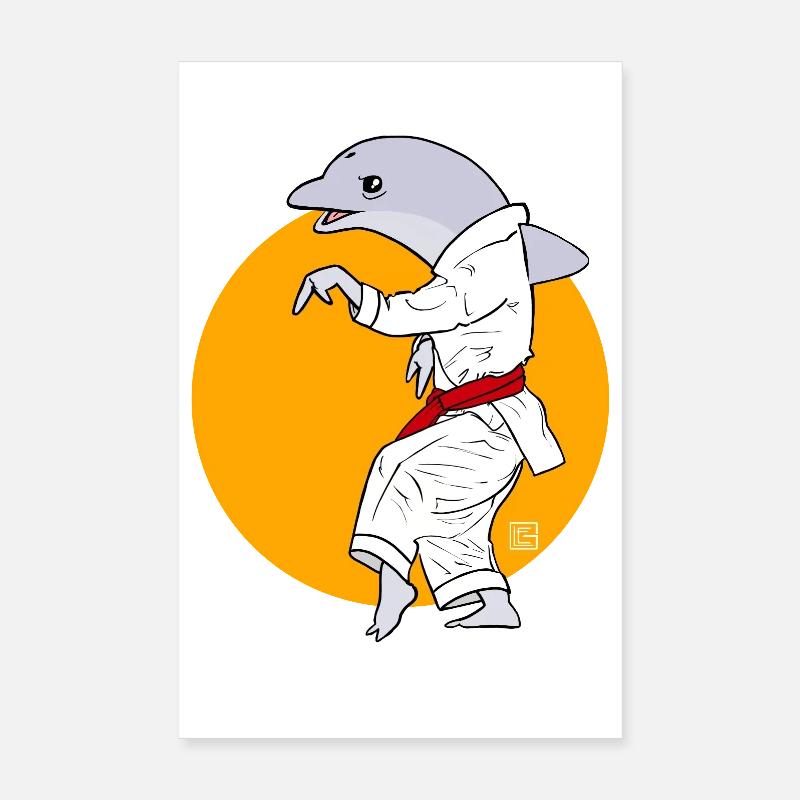 Dauphin karaté en kimono Poster 20 x 30 cm