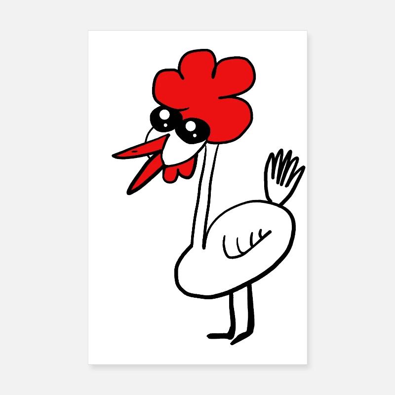 poulet poulets volaille drôle Poster 20 x 30 cm