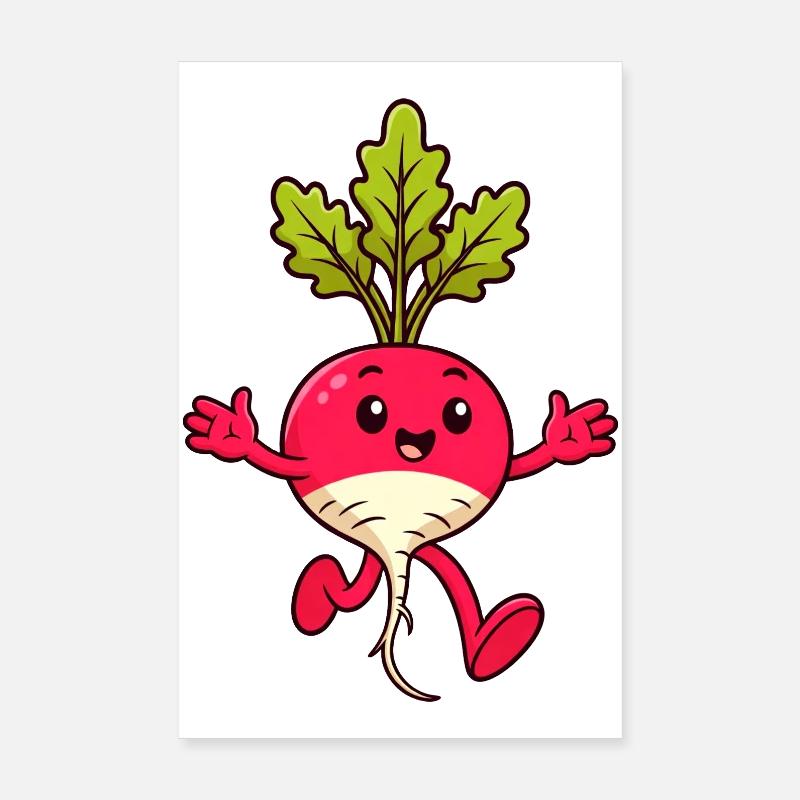 Lustiges Radieschen Poster 20x30 cm