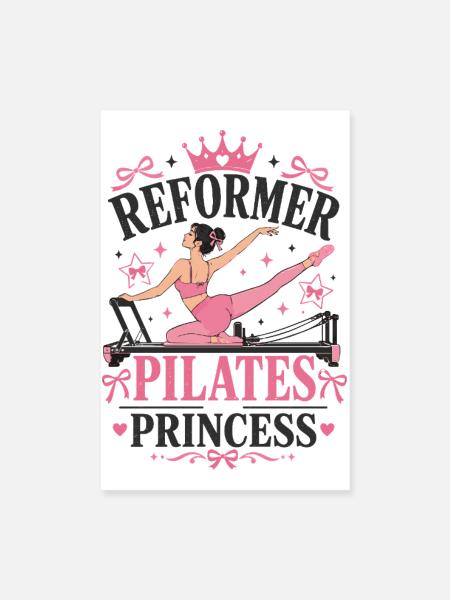 Meditation Pilates REFORMER-PRINCESS-PILATES Yoga - Poster 20x30 cm - Weiß - Vorne