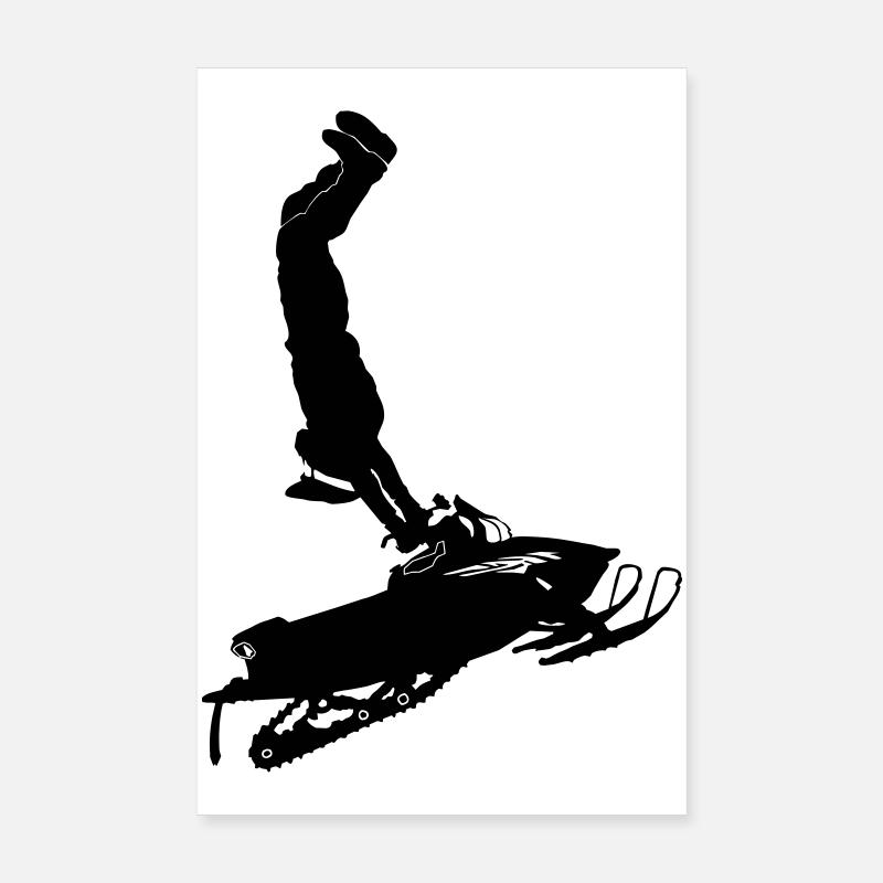 Snowmobil, Snowboarder, Snowboarden, Poster 20x30 cm