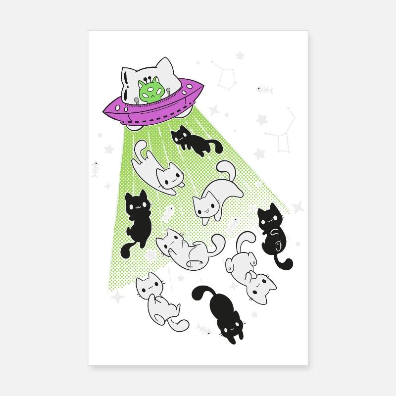chats extraterrestres Poster 20 x 30 cm