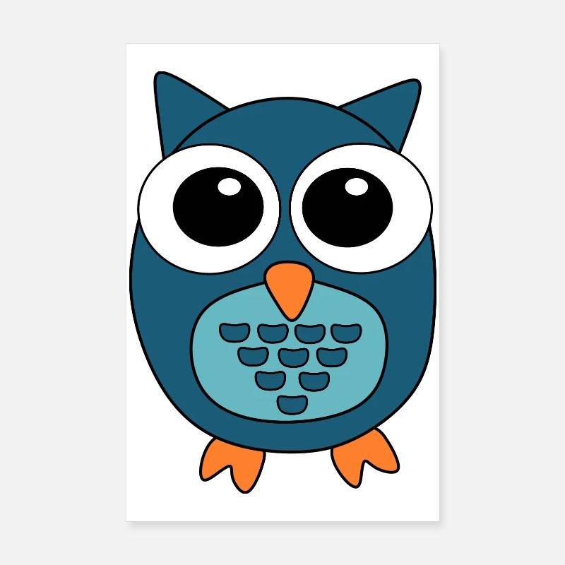 Owl Blue Owl Poster 8" x 12" (20x30 cm)
