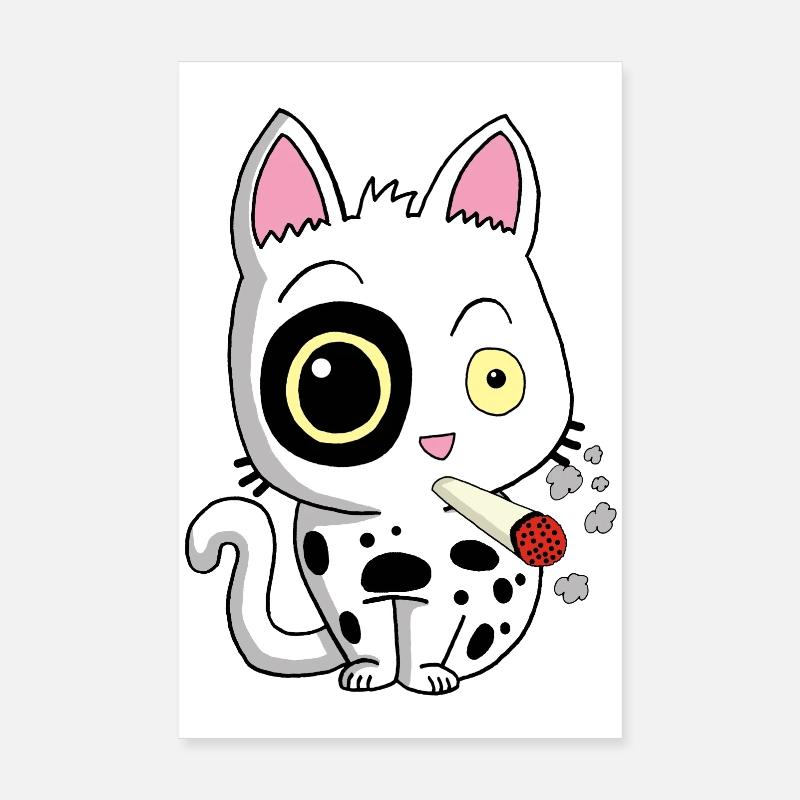 Smoking cat Poster 8" x 12" (20x30 cm)