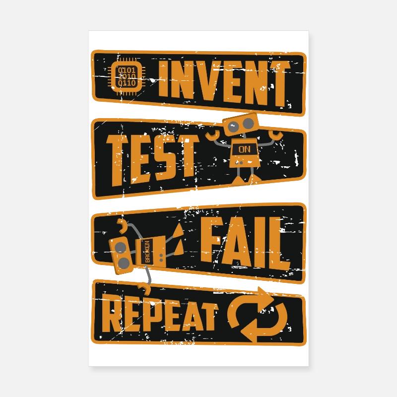 Erfinde Teste Scheitere Wiederhole Poster 20x30 cm
