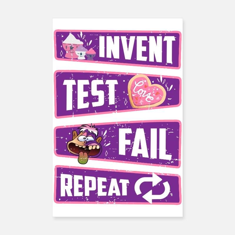 Invent, test, fail, repeat Poster 8" x 12" (20x30 cm)