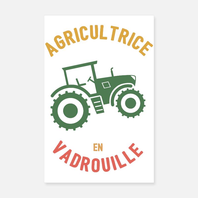 Farmer in Mop - Poster 8" x 12" (20x30 cm) - white