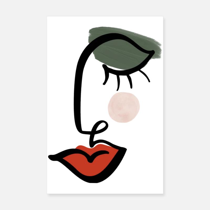 Abstraktes Gesicht einer Frau Poster 20x30 cm