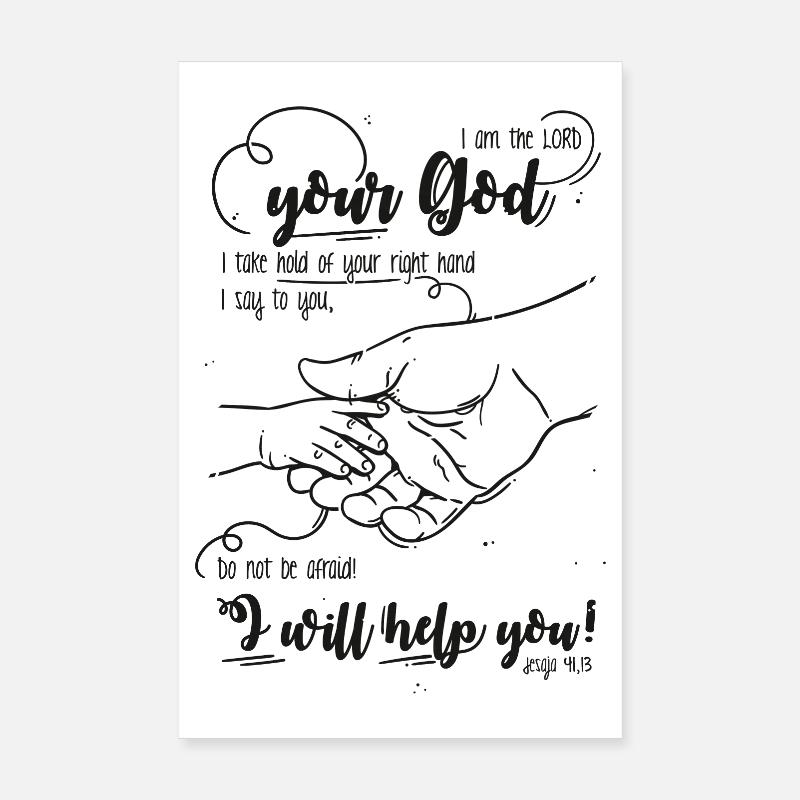 Jesaja Bibelvers Ich helfe dir Poster 20x30 cm