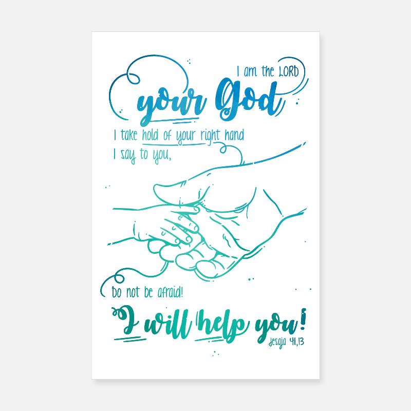 Isaiah Bible Verse I Help You Poster 8" x 12" (20x30 cm)