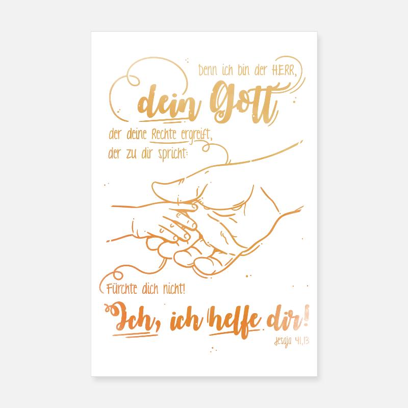 Jesaja Bibelvers Ich helfe dir Poster 20x30 cm