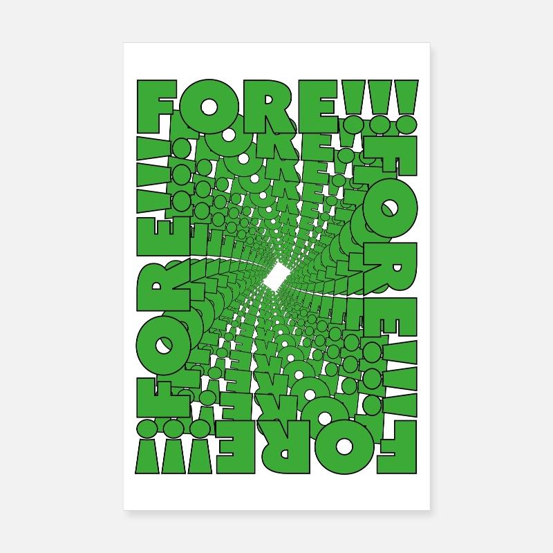 Fore! Golfing in style Poster 8" x 12" (20x30 cm)