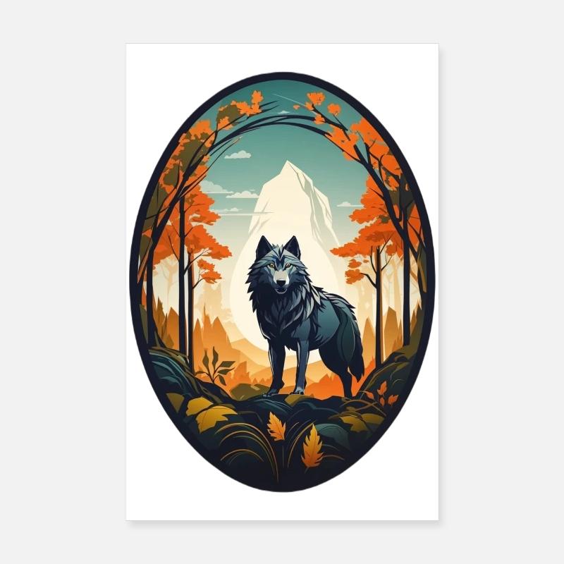 Waldbewohner Wolf Poster 20x30 cm