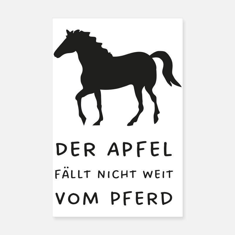 Der Apfel fällt nicht weit vom Pferd Poster 20x30 cm