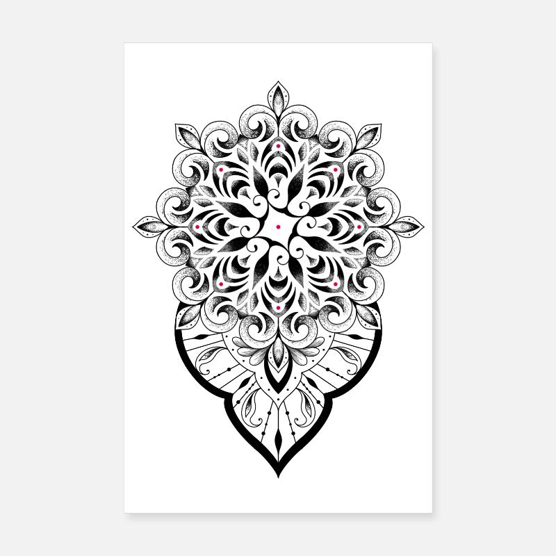 Mandala graphique dot work Poster 20 x 30 cm