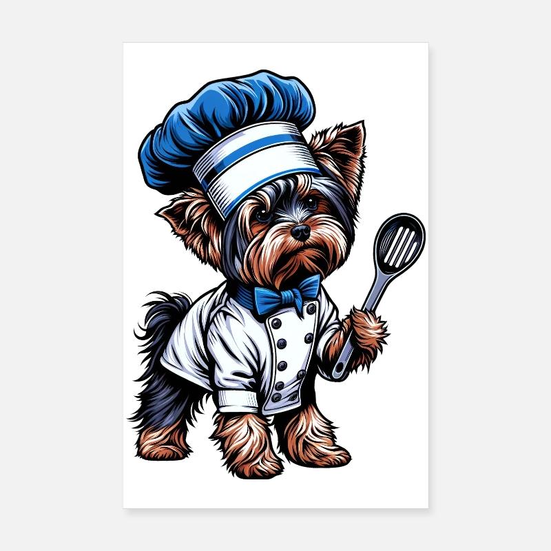 Yorkshire Terrier Koch - Poster 20x30 cm - Weiß