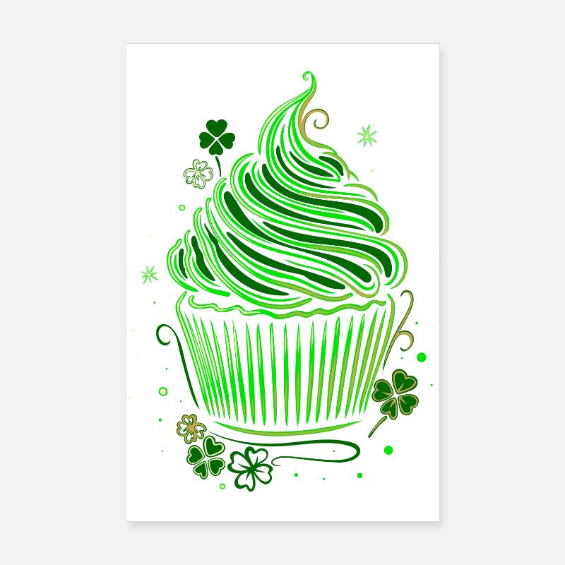 St Patrick's Day Cupcake Muffin Poster 8" x 12" (20x30 cm)