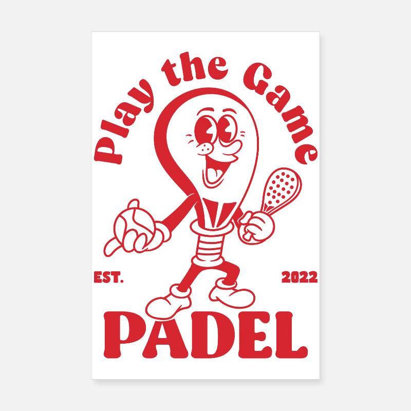 Play the Game Padel Red - Poster 8" x 12" (20x30 cm) - white