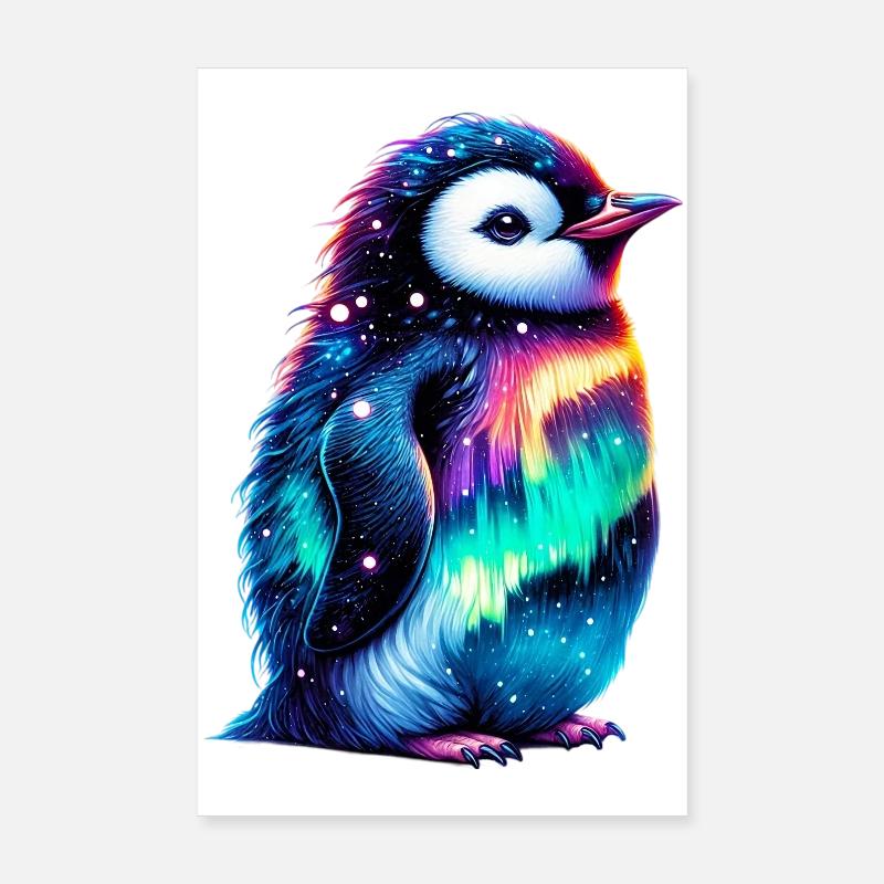 Aurora Borealis Penguin Poster 8" x 12" (20x30 cm)