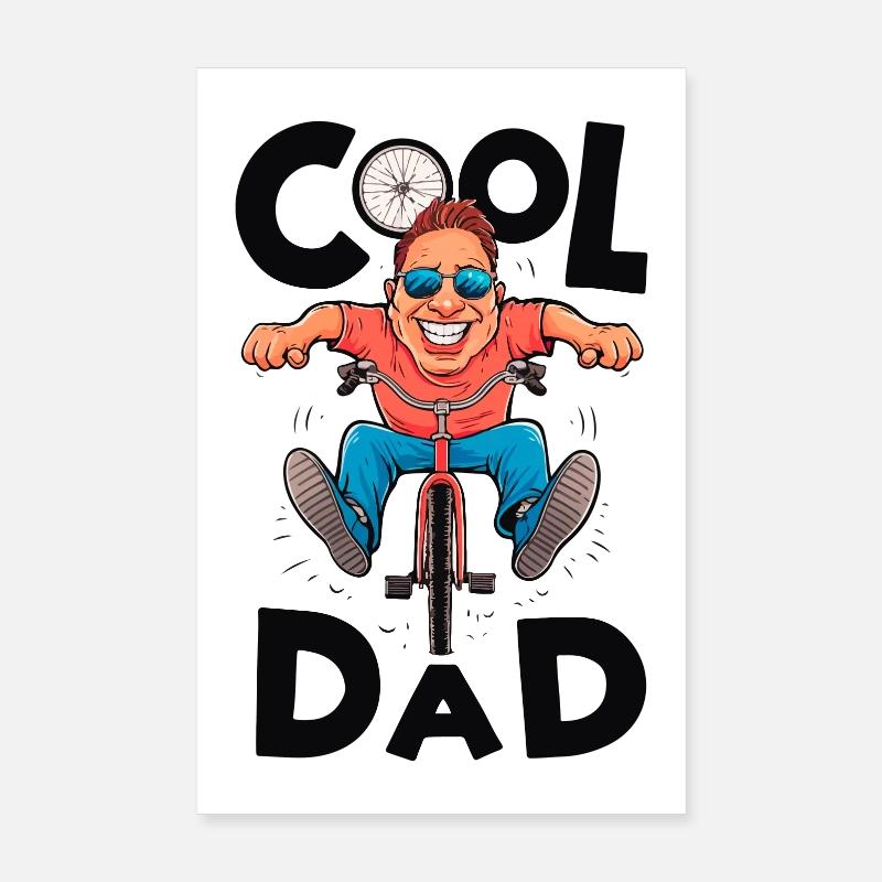 Cool papa cyclisme illustration Poster 20 x 30 cm