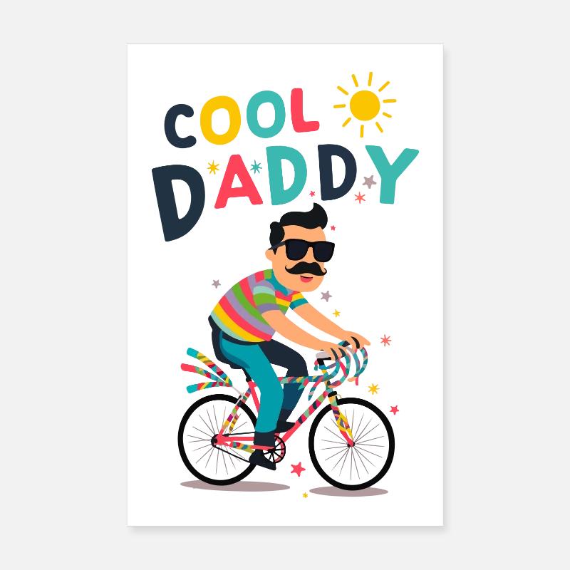 Vibrant Cool Daddy Cyclist Design Poster 20 x 30 cm