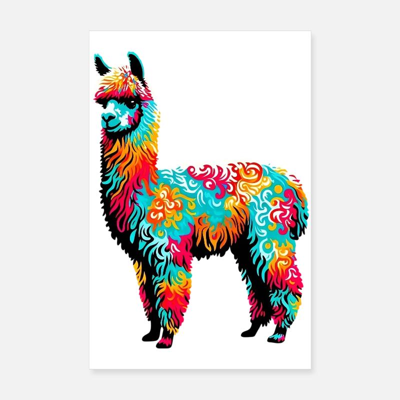 Alpaka - Poster 20x30 cm - Weiß