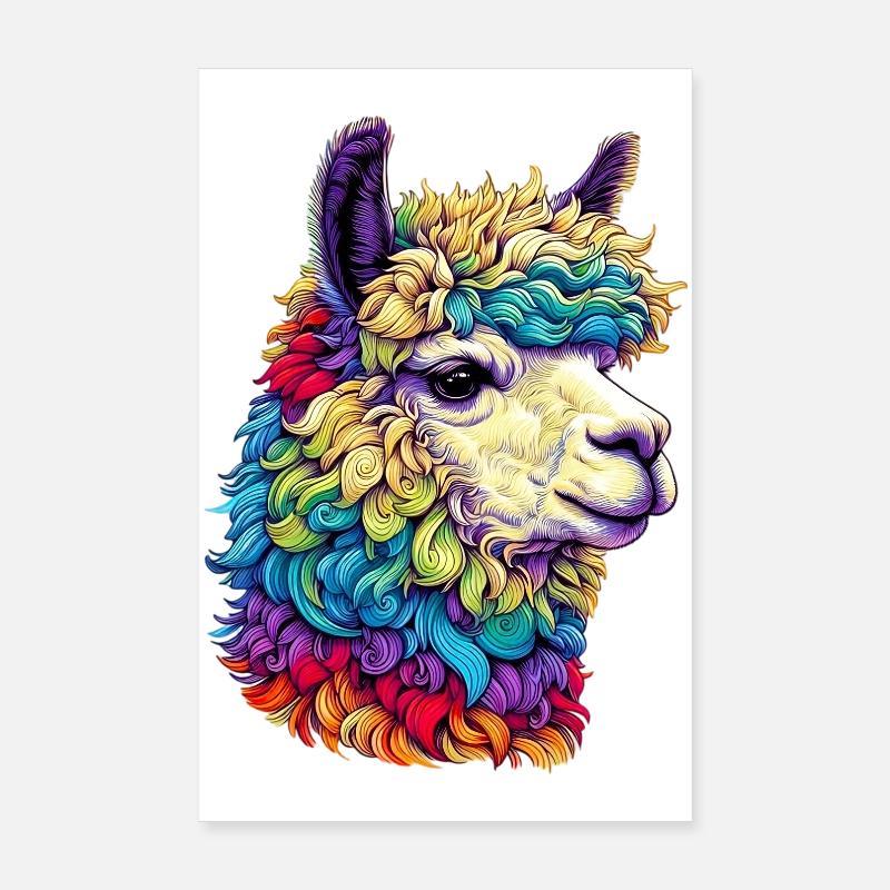 Alpaca Poster 8" x 12" (20x30 cm)