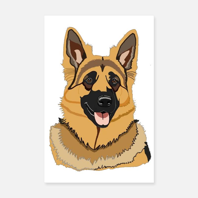 Dog German Shepherd Poster 8" x 12" (20x30 cm)
