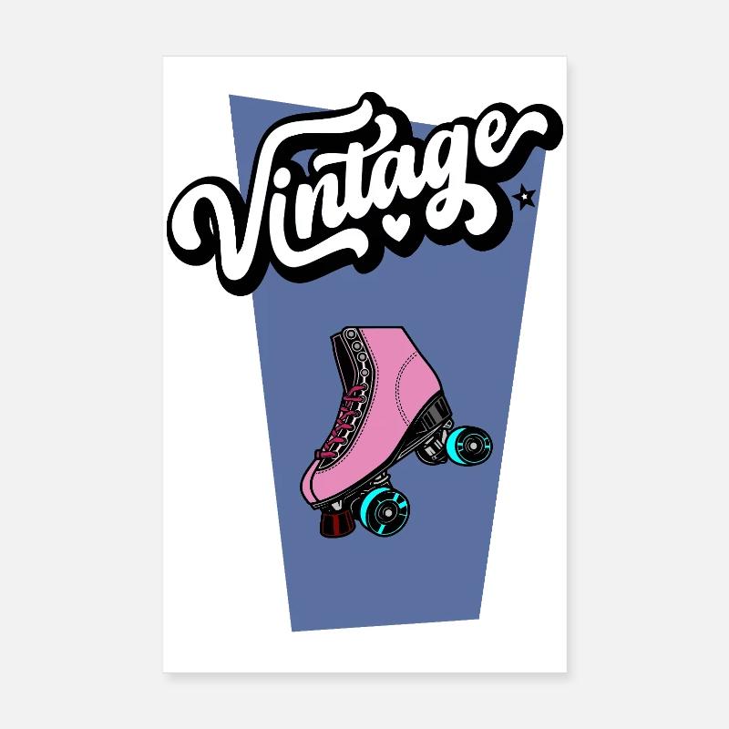 Vintage Rollschuh Poster 20x30 cm
