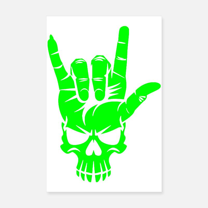 Rock n Roll Skull Hand Poster 8" x 12" (20x30 cm)