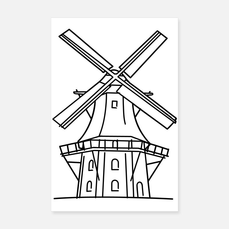 Windmill Poster 8" x 12" (20x30 cm)