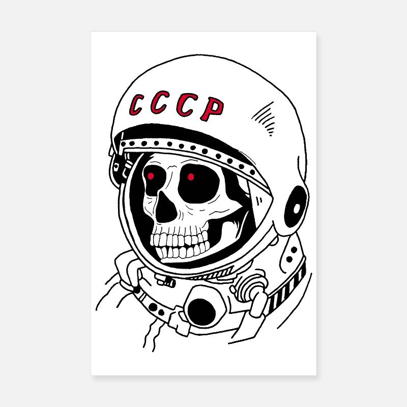 Crâne d'astronaute soviétique Poster 20 x 30 cm