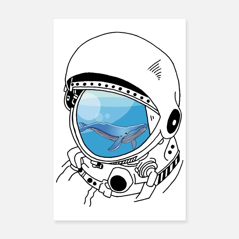 Ein Wal in den Sternen (schwarz) Poster 20x30 cm