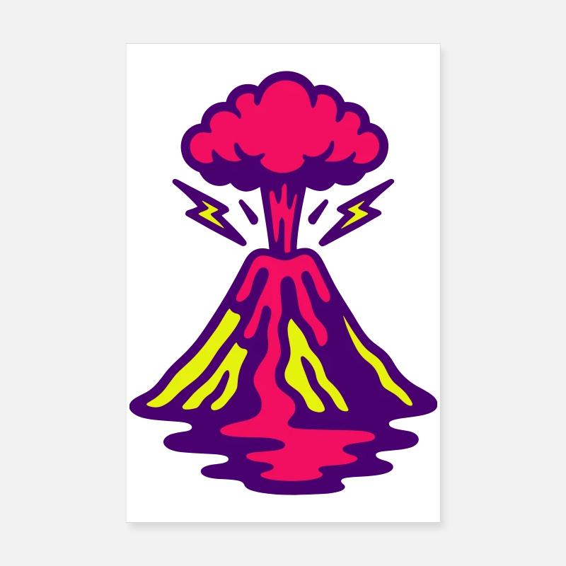 Volcano Pop Art Poster 8" x 12" (20x30 cm)