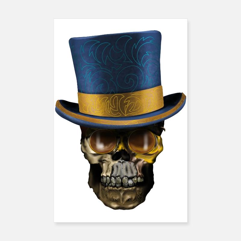 Crâne de Victoria avec chapeau haut de forme Poster 20 x 30 cm